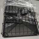 SNTD Dish Drying Rack - Space-Saving Dish Rack for Kitchen Counter, Stainless Steel Dish Drainer with Utensil Holder and Drainboard, 11" W x 15" L (Black)