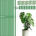 30Pcs Plant Support Stakes 17 inch SupKing Garden Orchid Sticks Extended to 3ft 4ft 5ft Plant Poles with Clips for Indoor Outdoor Potted Tomato Rose Amaryllis Vegetables Comes with 20 TiesGreen