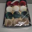 Super Holiday 3.14" Velvet Christmas Balls, 12PCS 80MM Plastic Christmas Ball Ornaments for Xmas Tree Hanging Decorations Assortment, for Holiday Party Decor, Red, White, Green, Coffee