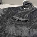 Wearable Blanket Hoodie for Adult,Oversized Sherpa Fleece Blanket Hoodie for Women Men,Grey