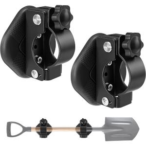 2 Pack Heavy Duty Magnetic Shovel Holder for Truck, No-Drill Strong Metal Magnet Hook Mount Rack for Flag, Paddle, Utility Tool, Organizer for RV, Garage, Trailer, Cruise, ATV Storage