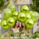 55PCS Lime Green Metallic Balloons Different Sizes 18/12/5 Inch Shiny Latex Helium Balloons Garland Arch Kit for Anniversary Birthday Party Decorations