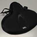 YBEKI Wide Gel Bike Seat Cover for Peloton/Spin Bikes - 2cm Cooling Gel & Memory Foam Cushion | Non-Slip Base & Airflow Vents | Fits 8.5-10" Wide Saddles (YOSUDA/Echelon/Schwinn Compatible) (black)