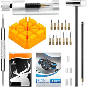 JOREST Watch Link Removal Tool, Watch Band Tool Kit, Repair Kit for Watch Bracelet Adjustment and Replacement and Resizing, With User Manual, Watch Link Remover, 20 PCS Spring Bars, 13 PCS Spare Needle