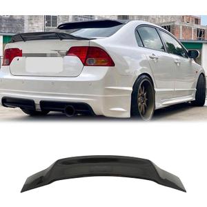 Gloss Black Rear Spoiler Wing Compatible with 2006-2011 8th Gen Honda Civic Sedan, High-Kick Trunk Spoiler Wing