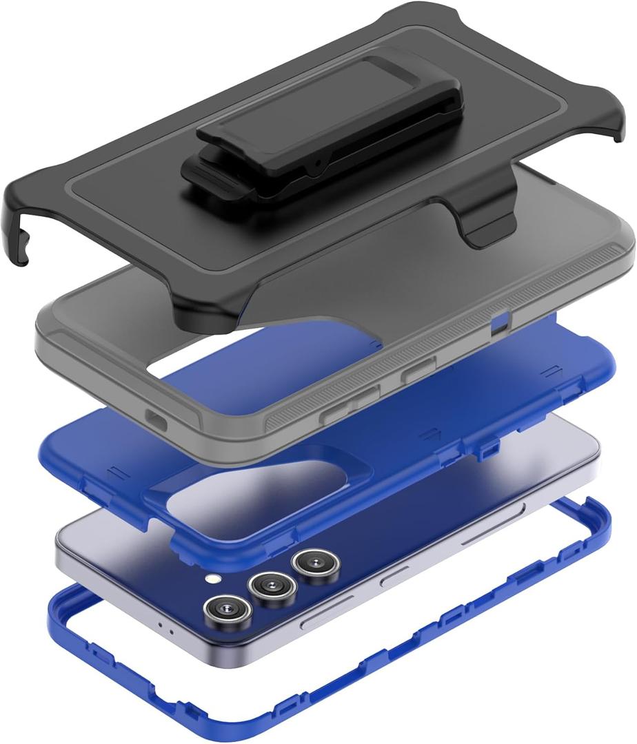 Compatible with Samsung Galaxy S25/S24 Plus Case, with Belt Clip Holster Heavy Duty Rugged Shockproof Full Body Protection Kickstand Cover for Samsung Galaxy S25/S24 Plus Phone 