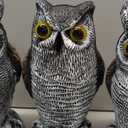 3-Pack Owl Decoys for Bird Deterrent - Weatherproof Bird Repellent Devices for Outdoor Use - Plastic Owls to Scare Birds Away and Control Garden Pests