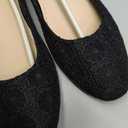 Dress Shoes for Women Round Toe Flats Shoes Lace Ballet Flats Dressy Comfortable Foldable Flats Low Heel (8, Black)
