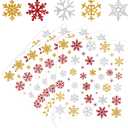Whaline 330Pcs Winter Glitter Stickers Gold Silver Red Snowflake Decals Self Adhesive Stickers for Christmas Home Party DIY Crafts Supplies, 10 Sheets