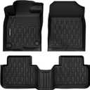 Floor Mats Compatible with Honda Civic 2022-2025 2026 (Fits Rear Seats with or Without USB Ports) | for Acura Integra 2023-2025, All Weather TPE Floor Liners, Custom Fit Car mats, 1st & 2nd Row, Black