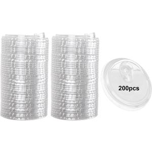 200 Pack Plastic Clear Strawless Snap Disposable PET Lids Fits Cups for Iced Coffee, Milkshake, Slurpee, Ice cream, Razzle, Slush, Smoothy, Party's 200 Pack Plastic Clear Strawless Snap Disposable PET Lids Fits Cups for Iced Coffee, Milkshake, Slurpee, Ice cream, Razzle, Slush, Smoothy, Party's