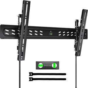 monTEK Ultra Slim Tilting TV Wall Mount Bracket for 4395" Flat & Curved TVs, 1.2" Low Profile, Anti-Glare Tilt, Holds 150 lbs, Supports VESA 800x400, Fits 16"/18"/24"/32" Studs