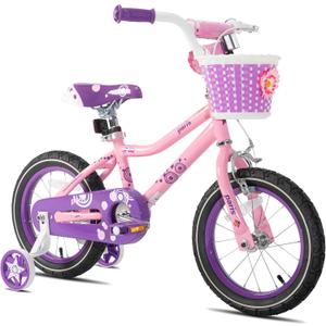 JOYSTAR Paris 16" Girls Bike with Training Wheels 4-7Y Pink