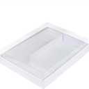 WENPACK 12.5" Cardboard Letter Shaped Mache Decorative Strawberries Fillable Sweets Candy Box with Clear Lid (White, L)