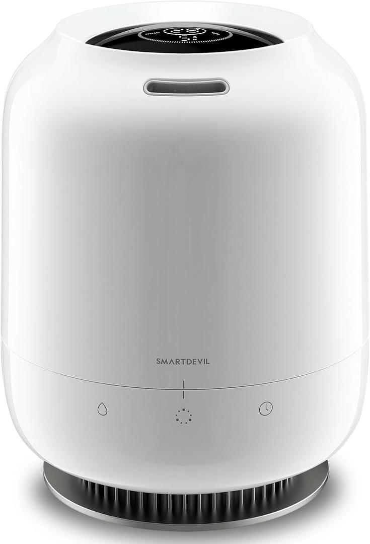 SmartDevil 1.2L Cool Mist Humidifier, Top Fill Ultrasonic Smart Air Humidifier with Essential Oils, Timing, Auto Shut Off for Home Babies Plants