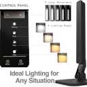 Lampat Dimmable LED Desk Lamp, 4 Lighting Modes (Reading/Studying/Relaxation/Bedtime), 5-Level Dimmer, Touch-Sensitive Control Panel, 1-Hour Auto Timer, 5V/1A USB Charging Port, Piano Black