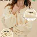 Gacaky Sweatshirt for Women Oversized Fleece Embroidered Crochet Cropped Pullover Tops Fall Fashion Outfits Clothes, Large