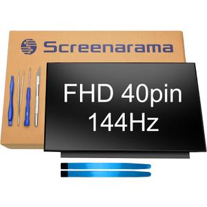SCREENARAMA New Screen Replacement for HP pn N13295-001 (40pin 144Hz) FHD 1920x1080 IPS LCD LED Display with Tools and Tape
