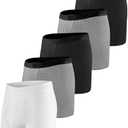 BEENIUBEE Incontinence Underwear for Men 150ML Absorbent Washable Reusable Heavy Flow Bladder Cotton Leak Proof Protective Boxer Briefs 5 Pack (Multicolor02, Large)