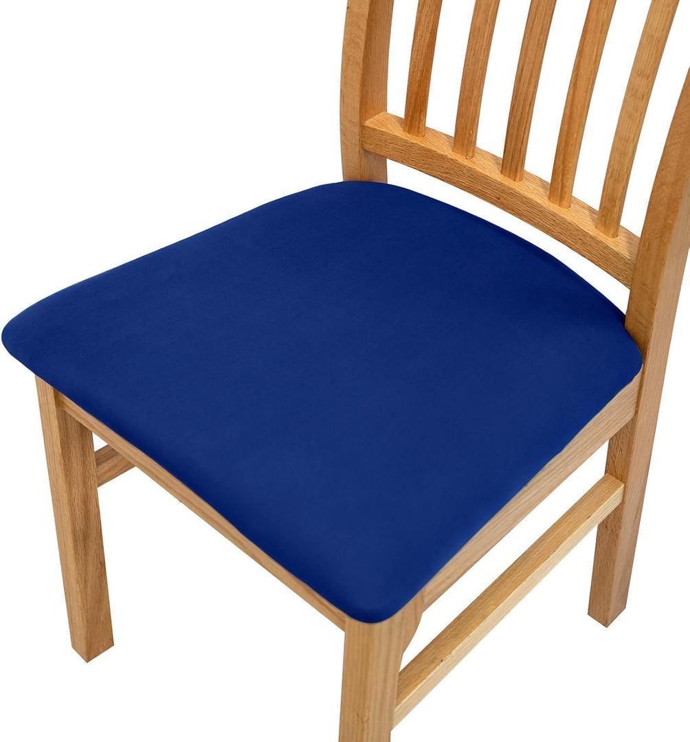 Dining Chair Seat Covers with Ties, Dining Chair Slipcover, Elastic Stretch Chair Seat Slipcovers Non-Slip Protector Cover for Kitchen Office