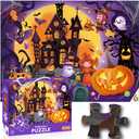 Halloween Jigsaw Puzzle for Kids Ages 3-5 4-8 Year Old and UpJumbo 72 Piece Puzzle Fancy Toddler Learn Educational Toys Gift Box
