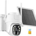 KKB 4G LTE Cellular Solar Security Cameras Wireless Outdoor, No WiFi Security Camera Built-in SIM Card, Unlimited Data, 2K HD Cam Color Night Vision, 355 Live View, PIR Motion Sensor, 2-Way Audio