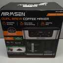 AIRMSEN 12-Cup Programmable Dual Coffee Maker Single Serve Machine for K-Cup Pods & Ground, 1000W Fast Brew, Delay Start, 2H Keep Warm, Touchscreen, 60oz Tank, Glass Carafe Home & Office