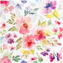 100Pcs Floral Luncheon Napkins Spring Summer Flowers Paper Hand Napkins 6.5 Inch Watercolor Purple and Pink Bouquet Meadow Party Napkins for Wedding Baby Bridal Shower Birthday Party