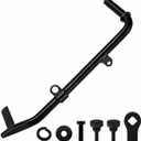 Extended Anti-Tip Kickstand with Rubber Bumper for Harley Touring 2007-2024, +1 Longer Heavy Duty Jiffy Stand for Road Glide Street Glide Road King Electra Glide CVO, Wide Base Gloss Black