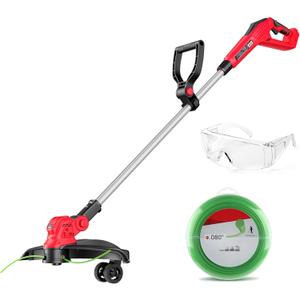 15 INCH Weed Wacker Compatible with Milwaukee 18V Batteries, Cordless String Trimmer & Edger, Brushless Motor, Extendable Pole, Extra Complimentary Weeding Rope *1 (Tool Only)