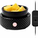 Wax Melt Warmer with Timer Ceramic 4-in-1 Candle Warmer with Auto Shut-Off for Scented Wax Melts, Candle Jars, Essential Oil, Coffee Cup Warmer Wax Burner Home Decor Fragrance Gifts for Women - Black