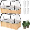 2 Pcs Garden Plant Cover, Pop Up Raised Garden Bed Cover 44"x21"x18" Garden Protection from Animals – Greenhouse Cover with Stakes, Protects Vegetables & Seedlings in Raised Beds