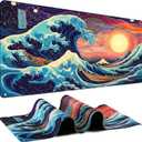 Mouse Pad Gaming - Desk Mat for Keyboard and Mouse - Large Mouse Pad for Desk, Mousepad (35.4" X 15.7") with Non-Slip Base, Desks Pad Mat Office and Home, 35.4L x 15.7W inches