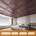 WOWSTAR 12-Pack 24"x24" Drop Ceiling Tiles, Waterproof Glue up Ceiling Panels, Modern Style 3D Wall Panels, Antique Copper, 2x2ft