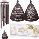 Sister Gifts, 32" Bronze Wind Chimes, Sister's Birthday Gifts from Sisters Brother, Sisters in Law Gift, Best Sister Ever Gift for Women Birthday Christmas Mother's Day, Home Decor