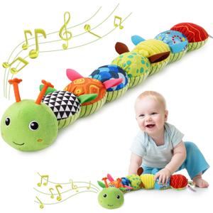 Baby Toys 0 to 12 Months, Musical Stuffed Animal Activity Soft Toys with Multi-Sensory Crinkle, Rattle and Textures, Infant Tummy Time Toys for Newborn Boys Girls, Caterpillar, Green Baby Toys 0 to 12 Months, Musical Stuffed Animal Activity Soft Toys with Multi-Sensory Crinkle, Rattle and Textures, Infant Tummy Time Toys for Newborn Boys Girls, Caterpillar, Green