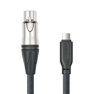 10FTeet USB C to XLR Female Mic Link Converter Cable,21db high gain Female XLR to USB C Micphone Cable for Dynamic Microphone iPhone 15 Pro,ipad,Notebook,Tablet MIC Cable, grey