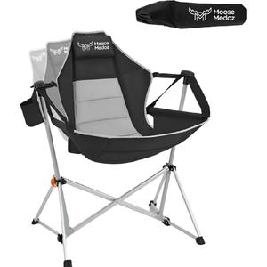 Hammock Camping Chair  Folding Swing Chair with Headrest & Cup Holder, 300 lbs Support, Breathable Mesh, Portable & Lightweight for Outdoor, Camping, Fishing, Patio & Travel
