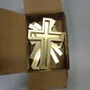16pcs of Acrylic Cross Cake Topper, Cross Cake Charm for Baptism, Christening, Holy Communion Cake (4'', Gold Mirror)