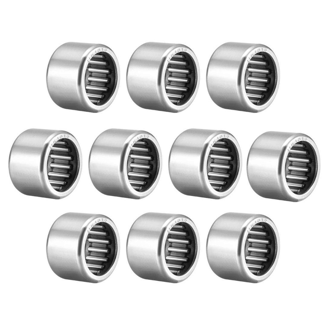 uxcell HK1816 Needle Roller Bearings, 18mm Bore 24mm OD 16mm Width, 14000rpm Max Rotational Speed 10pcs