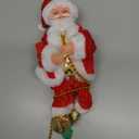 Upgraded Climbing Santa Claus on Rope, Animated Electric Musical Christmas Ornament with 3 Modes, Secure Tree Hook & Reinforced White PVC Case, Heartwarming Holiday Decoration Gift