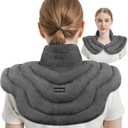 MORLIDEN Neck Heating Pad Microwavable for Shoulders, Warmer Wrap Microwave Heating Pad for Neck and Shoulders for Pain Relief (Gray)