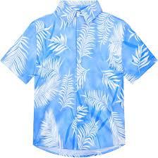 Yimoon Boys Hawaiian Shirt Floral Tropical Beach Button Down Shirts Kids Summer Shirt, 150