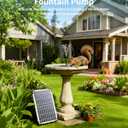 POPOSOAP Solar Fountain Pump, 12W Solar Water Pump Kit with 4400mAh Battery Backup Work All Day, 8 Nozzles & PVC Tubing, Solar Pond Pump for Bird Bath Garden Pond Fish Tank P112D