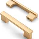 Asidrama 10 Pack 3 Inch (76mm) Brushed Gold Cabinet Pulls Kitchen Cabinet Handles Gold Cabinet Pulls Cabinet Hardware for Cupboard Drawer