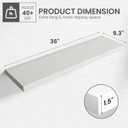 36" Width Floating Shelves, Wall Shelves for Bathroom/Living Room/Bedroom/Kitchen Decor, White Shelves with Invisible Brackets Set of 2