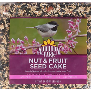 Audubon Park Nut & Fruit Snack Stack Wild Bird Food, Bird Seed Cake for Outside Feeders