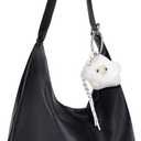 Large Hobo Bags for Women Slouchy Shoulder Tote - Vegan Leather Purse with Zipper, Foldable Crossbody Handbag for Work Travel