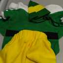 Dog Christmas Outfit with Cap, Funny Dog Elf Outfit, Christmas Dogs Clothes for Pets Party Winter Warm Outfit (Green, X-Large)