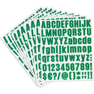 Vinyl Alphabet Stickers - 10 Sheets, 1 inch Self-Adhesive, Green Letter Decals for Mailbox, Scrapbooking, DIY Crafts, Classroom Decor, Door Car, Pack of 3